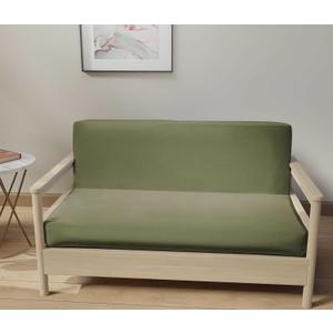Futon Covers Full Size, 100% Cotton Slipcovers, Full Size Mattress Cover for Futon Sofa Bed, Foldable Armless Sofa Cover, Zippered Couch Cover - Olive Green Futon Covers Full Size, 100% Cotton Slipcovers, Full Size Mattress Cover for Futon Sofa Bed, Foldable Armless Sofa Cover, Zippered Couch Cover - Olive Green