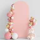 Wokceer 6FT Wedding Arch Cover Spandex Fitted Wedding Arches Stand Covers Round Top Chiara Arch Backdrop Cover for Birthday Party Ceremony Banquet Decoration Pale Pink
