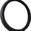 Auto Steering Wheel Cover Anti Skid Good Performance Easily Install Comfortable to Grip Simple for Most of Car PU Leather, Black