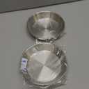 2-Pack Stainless Steel Cat Food Bowls, Shallow Whisker-Friendly Non-Slip Silicone Base Metal Dishes, Easy to Clean Indoor Water Flat Plates for Cat, Kitten, Small Dog (5.9")