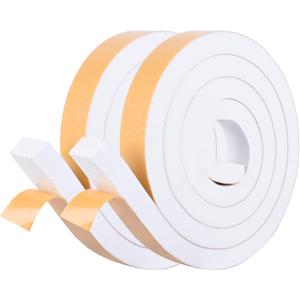Self-Adhesive High Density Foam Insulation Tape - 1in x 3/4in x 13Ft Weatherstrip with Strong Adhesive for Door and Window Soundproofing