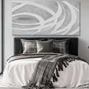 MLART99 Large Abstract Gray White Canvas Wall Art Modern Neutral Line Print Poster for Bedroom Living Room Office Aesthetic Home Decoration 29x58 Inch