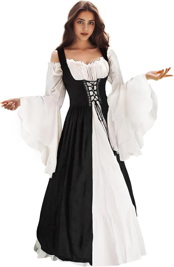 Renaissance Dress Women Medieval Dress Ren Faire Costume Renaissance Outfit Irish Dress Halloween Costume for Women (Small-Medium)