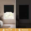 Temporary Shades Blackout Pleated Paper Blinds 24" W x 59" H Black 4PCS