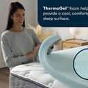 Serta ThermaGel Cooling, Pressure-Relieving Memory Foam Mattress Topper, 2 Inch, Twin XL, Blue