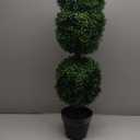 Nearly Natural 3ft. Artificial Triple Ball Boxwood Topiary Tree (Indoor/Outdoor) T2021, Green