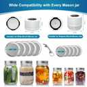 Electric-Mason-Jar-Vacuum-Sealer, Automatic Wide Mouth and Regular Mouth Mason Jar Vacuum Sealer Kit, VP06+ Vaccum Sealer for Jars with Opener & 5 Pairs of Lids (White)