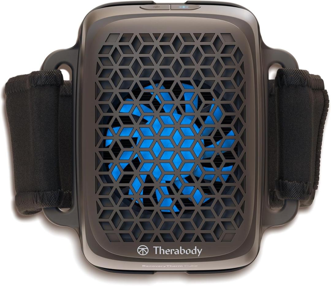 Therabody RecoveryTherm Cube - Instant Heat, Cold and Contrast Therapy for Pain Relief, Aches and Pains, and Muscle Recovery - Portable Hands Free Cryotherapy Machine with Cold Compress & Heating Pad