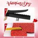 YanJie 2pcs Valentines Day Hair Clips for Girls Glitter Heart Clip with Springs Red Hair Accessories for Women Cupid Accessories Cute Hairpin (Red Gold Small)