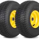 (2 Pack) 15x6.00-6 Tubeless Tire and Wheel, 3" Offset Hub, 3/4" Bearing, 4 Ply, 15x6-6 Replacement Riding Lawn Mower Front Tires, Compatible with 100 and 300 Series John Deere Riding Mowers