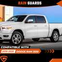 in-Channel Rain Guards Compatible with RAM 1500 2019-2025, Durable Side Windows Wind Deflectors 2019 2020 2021 2022 2023 2024 2025 RAM Rain Guard Black 4 PCS