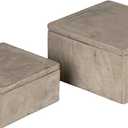 Bloomingville Square Decorative Cement Storage with Lids, Grey, Set of 2