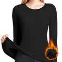 Women's Long Sleeve Thermal Underwear Lightweight Compression Baselayer Shirt Women Clothing Premium Comfort Winter Tops Size L