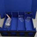 Trading Card Storage Box with Commander Display, 4-Row Deck Case w/Removable Lid; 3900+ Card Deck Box for MTG TCG Sports Cards, 8 Toploaders, 4 Stoppers, 24 Dividers,1 Dice Tray (Black)