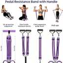 Resistance Band with Handle 100LBS Pedal Resistance Bands for Pilates Yoga Physical Therapy Leg,Abdomen,Waist,Arm,Workout Bands Exercise Resistance Bands Set for Women
