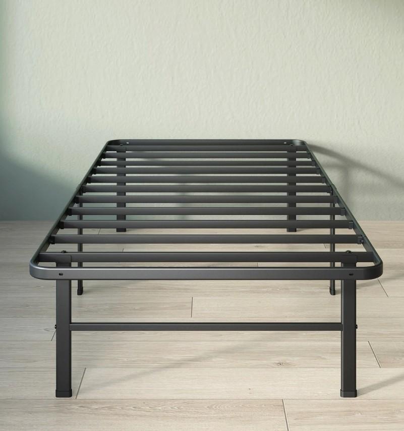 ZINUS RUMI 14IN TWIN METAL BED FRAME, QUICK ASSEMBLY SMARTBASE - BLACK