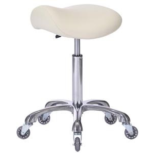 Professional Saddle Stool with Wheels Ergonomic Swivel Rolling Height Adjustable for Clinic Dentist Beauty Salon Tattoo Home Office (Beige)