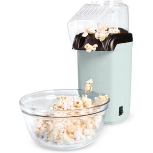 Hot Air Popcorn Popper, Healthy and Delicious Popcorn in Minutes, Fast and Easy-to-Use, Built-In Measuring Cup and Butter Warmer, 8 Cups, Aqua