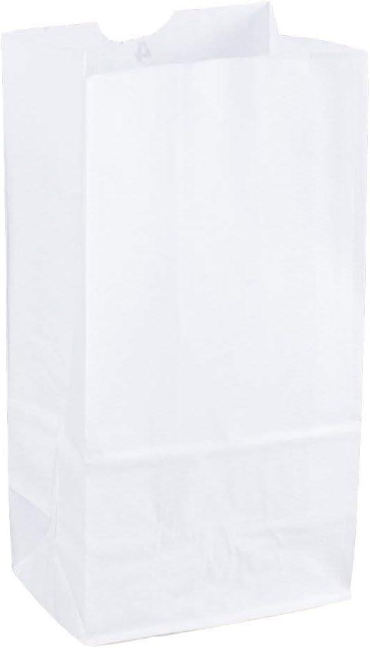 Perfect Stix - Kraft White Bag 6-200 6lb Kraft White Paper Bags- Pack of 200ct, White Bags