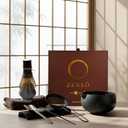 ZENSO Premium Matcha Whisk Set  8 Piece Japanese Matcha Tea Ceremony Kit | Handmade Ceramics - Matcha Bowl, Purple Bamboo Whisk, Whisk Holder, Sifter, Scoop & Scoop Holder, Tea Cloth, Tea Spoon
