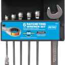 Channellock 38041 Ratcheting Wrench Set Metric On Rack, 6-Piece, Silver