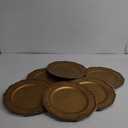 MAONAME 13" Antique Gold Charger Plates, Plate Chargers with Embossed Rim, Round Plastic Charger Plates for Wedding, Table Decor, Set of 6