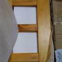 KEIKI Twin XL Over Queen Bunk Bed, Kids Wooden Floor Bed Frame with Ladder & Guardrail, Convertible to 2 Separated Teens Beds Frames, Upper Bedframe No Spring Box Needed, Easy Assembly, Brown