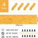 4 Pack Gold Cheesecloth Table Runner 20 x 120 inch Gauze Table Runners 10 FT Long,Semi Sheer Cheese Cloth Fabric Table Runner Bulk for Wedding,Party,Baby Shower,Bridal Shower Decoration