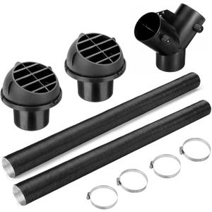 75mm Diesel Heater Duct Pipe Kit, ZDHQLHJ Diesel Parking Heater Set, Exhaust Pipe, 3-Way Y Shape Splitter Ducting Connector with Adjustable Valves, Car Heater Duct Warm Air Outlet Vent