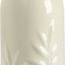 Sweejar Large Ceramic Olive Oil Dispenser Bottle, 24 Oz Relief Opaque Oil Cruet Protects Oil To Reduce Oxidation, Storage Vinegar, Soy Sauce, Coffee Syrup, Liquids, Set of 1 (Beige)