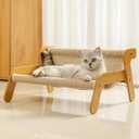 FTKV Cat Hammock, 2-in-1 Cat Scratch Pad and Cat Couch for Most Cats, Sisal Cats Scratcher Bed for Home Indoor, Cat Hammock Gifts for Cats