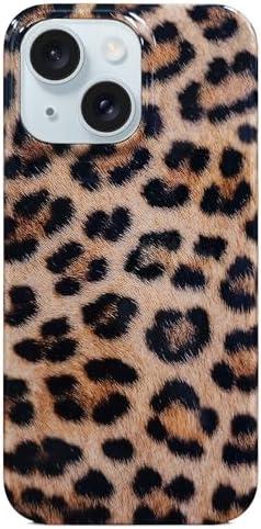 J.west Compatible with iPhone 15 Case, Phone Case iPhone 15, Soft Glossy Vintage Leopard Print Animal Design Shockproof Women Girl Protective Case Phone Cover for iPhone 15 6.1" Classic Cheetah 2 Pack