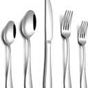 20 Piece Silverware Set, Stainless Steel Flatware Set for 4 Food Grade Novelty Flatware Cutlery Utensil Set Include Knife Fork Spoon Mirror Polished Dishwasher Safe
