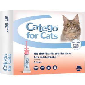 Catego for Cats Flea and Tick Treatment & Prevention (Over 1.5 lbs) 6-Month Supply