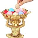 AceOrbit 1pcs 8.7 x 5.5 x 9 in Decorative Bowl Detailed Animal Resin Sculpture Gifts Sculpture Decor Statue for Snacks Candies Jewelry Living Room Home Decorations(Monkey,Gold)