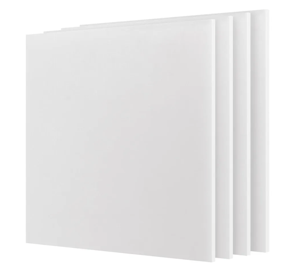 JOIKIT 4 Pack 12 x 12 Inch UHMW Polyethylene Sheets, 1/4 Inch Thick Ultra High Molecular Weight Opaque White Plastic Sheet for Home, Industrial, Automobile, Impact Resistant