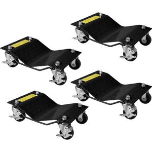 Car Dolly Set of 4 Heavy Duty, 6000 Lbs Capacity Wheel Dolly Car Skates with Wheels and Brakes, Tire Dolly Cart for Moving Cars, Trucks, Trailers, Motorcycles