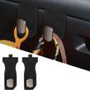 Adorila Car Glove Box Purse Hooks (2 Pack) - Vegan Leather Dashboard Hanger for Handbag & Grocery Bags, No-Adhesive Passenger Seat Organizer (Black)