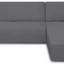 PureFit Super Stretch Sectional Couch Covers - 2 pcs Spandex Non Slip Sofa Covers with Elastic Bottom for L Shape Sectional Sofa Couch, Great for Kids & Pets (3 Seat Sofa + 3 Seat Chaise, Gray) (Grey)