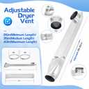 Benut UD48S 4" adjustable dryer vent Kit 26"-43", Compatible with Whirlpool and all 4" Dryer Vent Outlet, Periscope Dryer Vent for Tight Spaces, Easy Install Laundry Venting, OEM, Stainless Steel