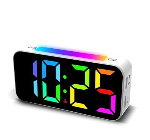 Topski Loud Alarm Clocks for Bedrooms Heavy Sleepers, Digital Bedside Clock with Night Light, Large Display, Dual Alarm, Snooze, Dimmable for Kids Teens Boys Girls