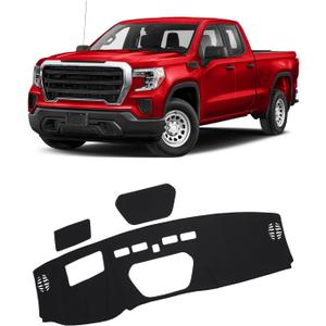 FIILINES Dash Cover for Chevy Silverado 1500 2500HD 3500HD/GMC Sierra 1500 2500HD 3500HD 2019-2023, Dashboard Cover Mat Mesh Breathable Non-Slip Dash Mat UV Protector No Glare Black