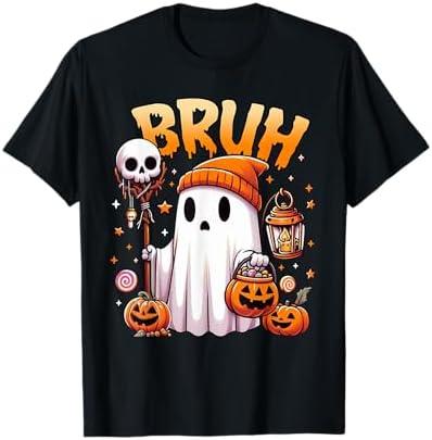 Bruh Ghost Halloween Cute Ghost Trick Or Treat Candy Kids T-Shirt 5XL