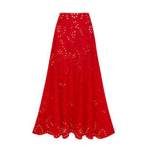 FLAXMAKER Women's Petal  Skirt, ( Red, S)