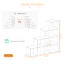 OSCHF Ladder Cube Storage Bookcase, 10-Cube Corner Shelf, Walnut