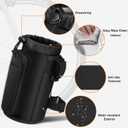 FINPAC Cup Holder for Bike, Universal Water Bottle Holder with Phone Pockets for Stroller Walker Golf Cart Rollator and Scooter, Outdoor, Biking - Black