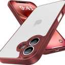 Shockproof for iPhone 16 Case, [Full Camera Protection] [Military-Grade Drop Protection] Protective Anti-Yellow Slim Translucent Matte Skin-Friendly for iPhone 16 Phone Case, Wine Red