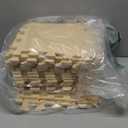 18 Tiles Interlocking Puzzle Foam Baby Play Mat with Straight Edges for Playing - EVA Babies Crawling Mat | Rubber Floor Work Out Mats for Home Gym, Beige