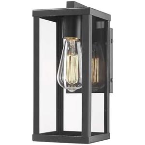Odeums Outdoor Wall Lantern, Exterior Wall Mount Lights, Outdoor Wall Sconces, Wall Lighting Fixture, Exterior Light Lantern Fixtures, Porch Light Lamps Modern Porch Lighting for Garage (Black, 1PACK)