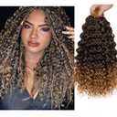8 Packs Curly Crochet Hair GoGo Curl Crochet hair for Women Deep Wave Braiding hair,Synthetic Bohemian Crochet Braid Water Wave Crochet hair Extensions (1B/27, 12inch)